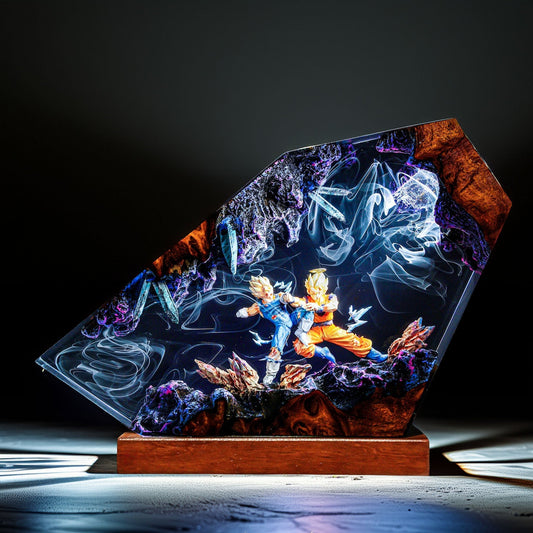 Cosmic Warrior Vs Royal Pride Warrior Resin Lamp