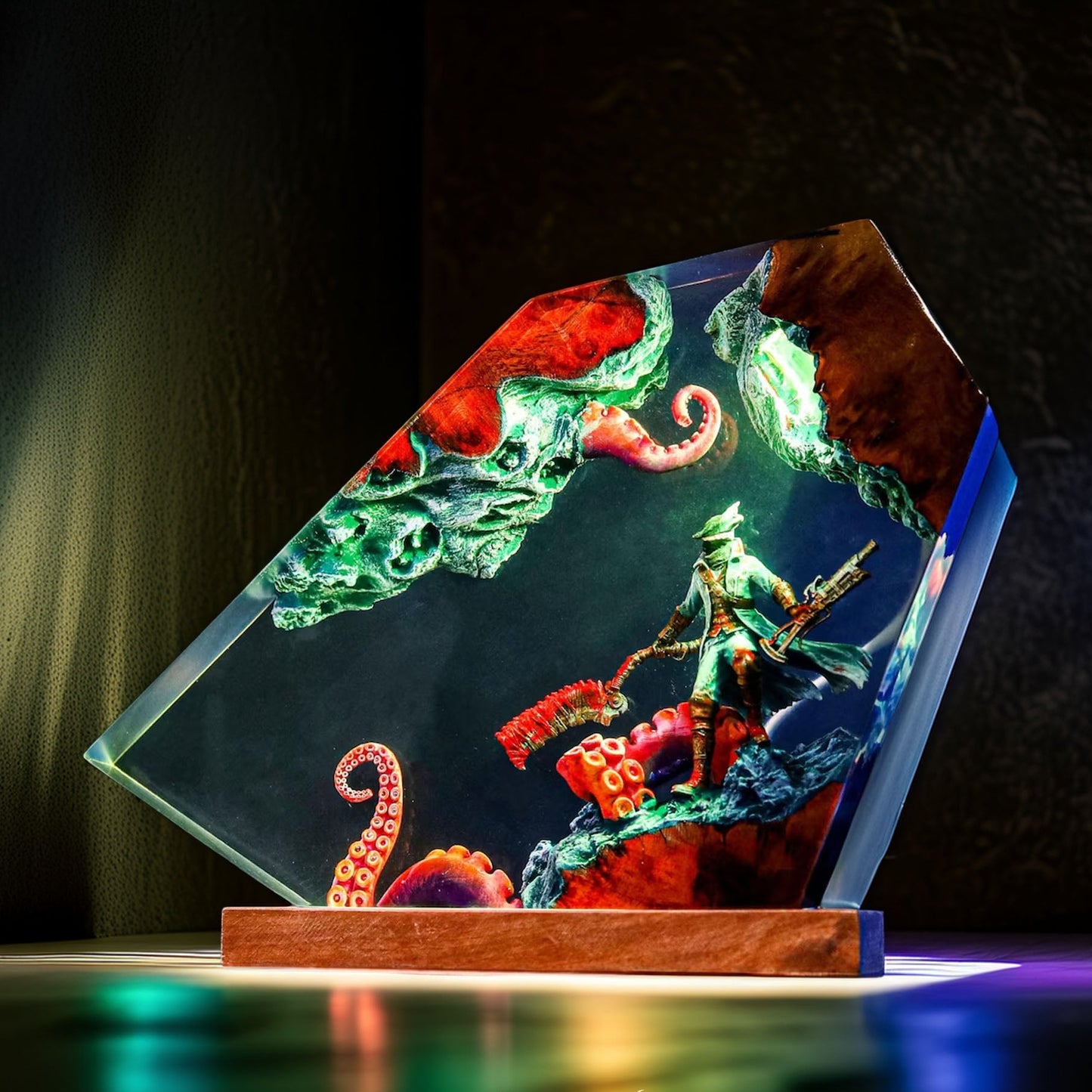 Gothic Beast Hunter Resin Lamp