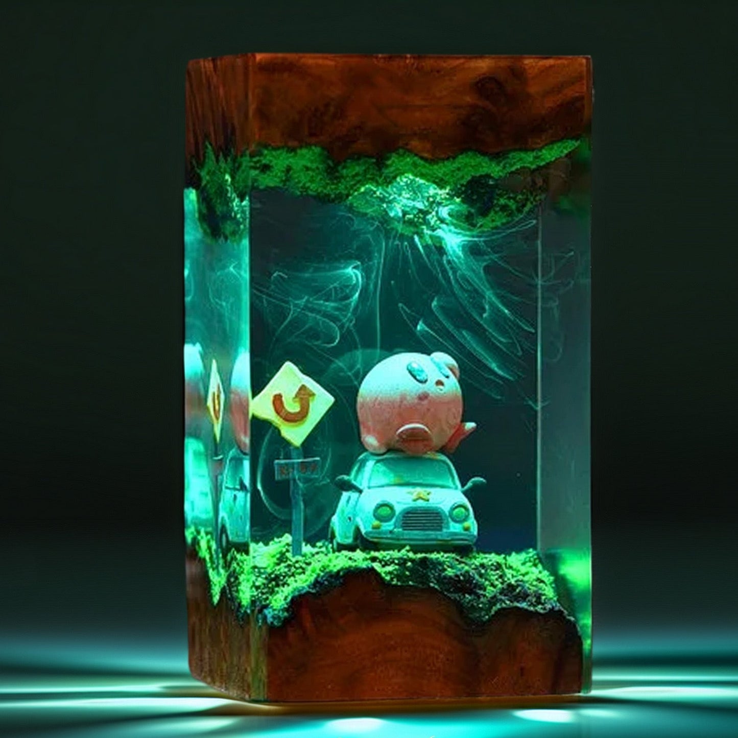 Pink Cosmic Puff Resin Lamp