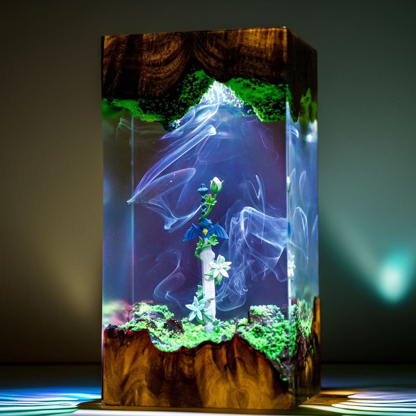 Sacred Blade & Royal Realm Flower Resin Lamp