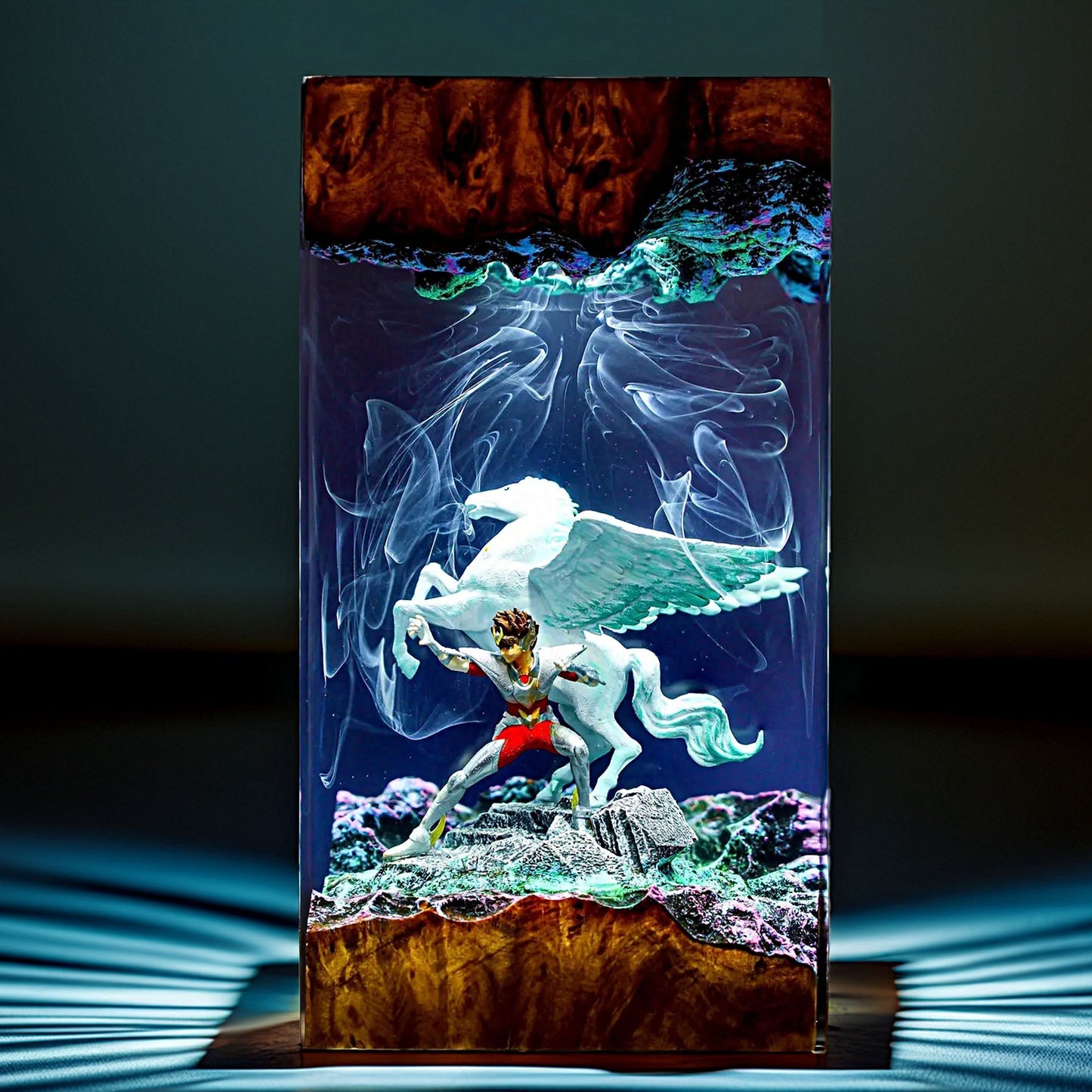 Winged Cosmic Knight Resin Lamp
