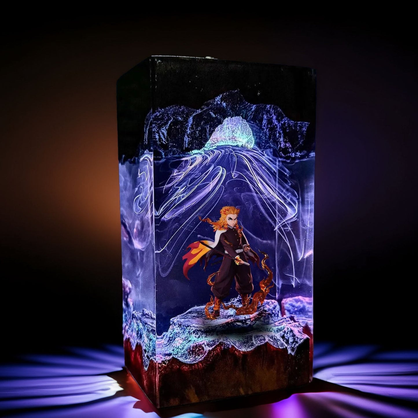 Flame Pillar Warrior Resin Lamp 4