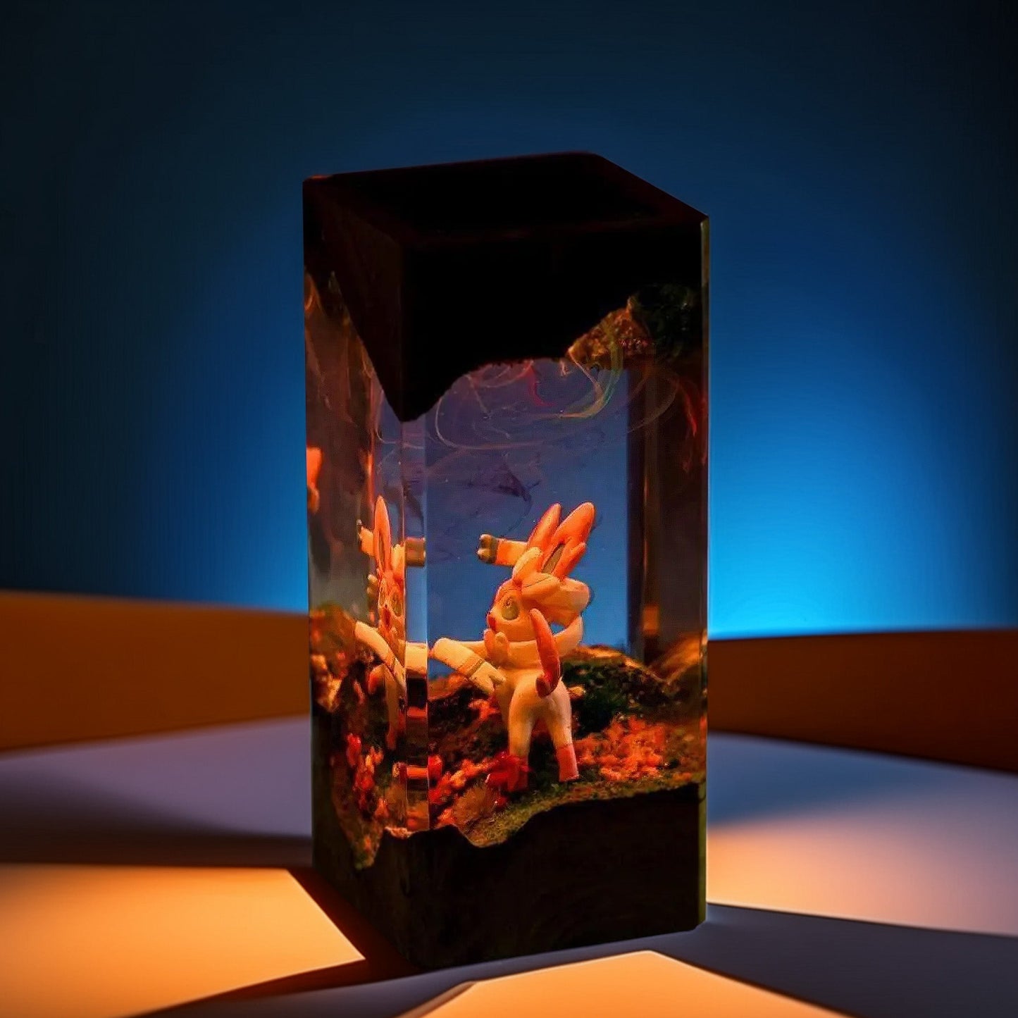 Pink Ribbon Fairy Fox Fairy Bloom Resin Lamp