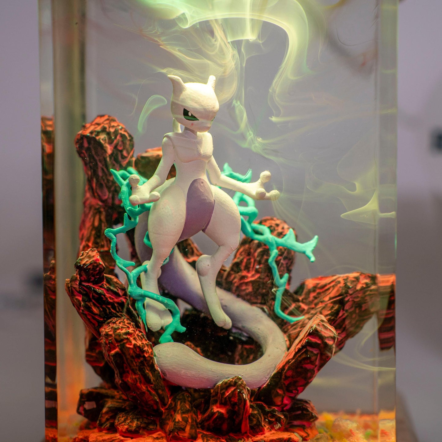 Eevee Evolution Resin Lamp, Unique Epoxy Lamp for Kid, custom night light, pokemon figure, mother's day gift ideas