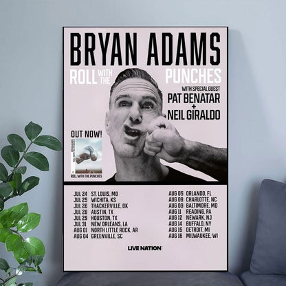 Bryan Adams Roll with the Punches With Special Guest Pat Benatar & Neil Giraldo Poster Size 24''x36''