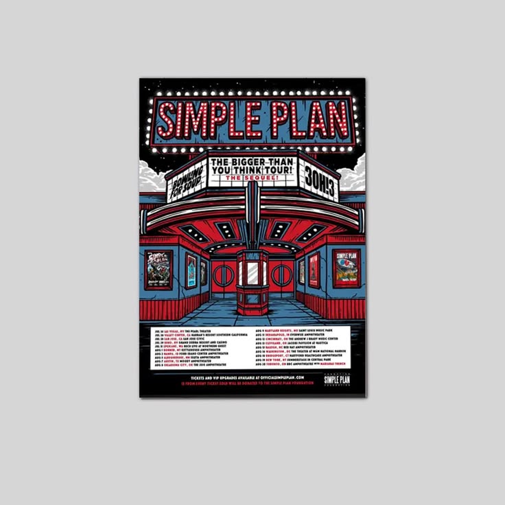 Simple Plan Tour Poster, Pop Punk Concert Print, Alternative Music Wall Art, Music Lover Gift Artwork