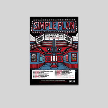 Simple Plan Tour Poster, Pop Punk Concert Print, Alternative Music Wall Art, Music Lover Gift Artwork