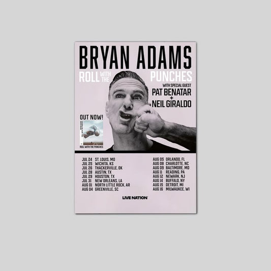 Bryan Adams Roll with the Punches With Special Guest Pat Benatar & Neil Giraldo Poster Size 24''x36''