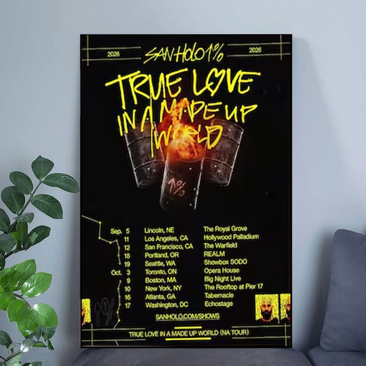 San Holo True Love In A Made Up World Poster, EDM Tour Poster Print, Electronic Music Wall Art, DJ Concert Decor Gift