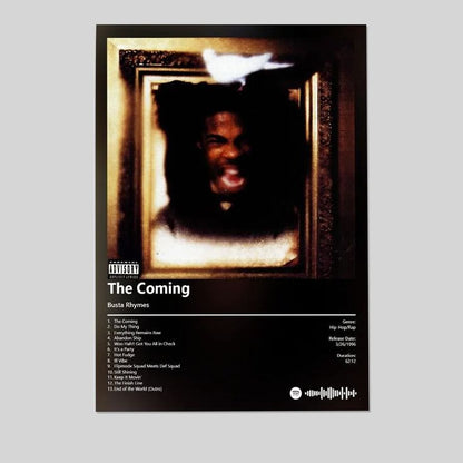 Music Poster -Busta Rhymes - The Coming Album Album Retro Style - Size 24x36