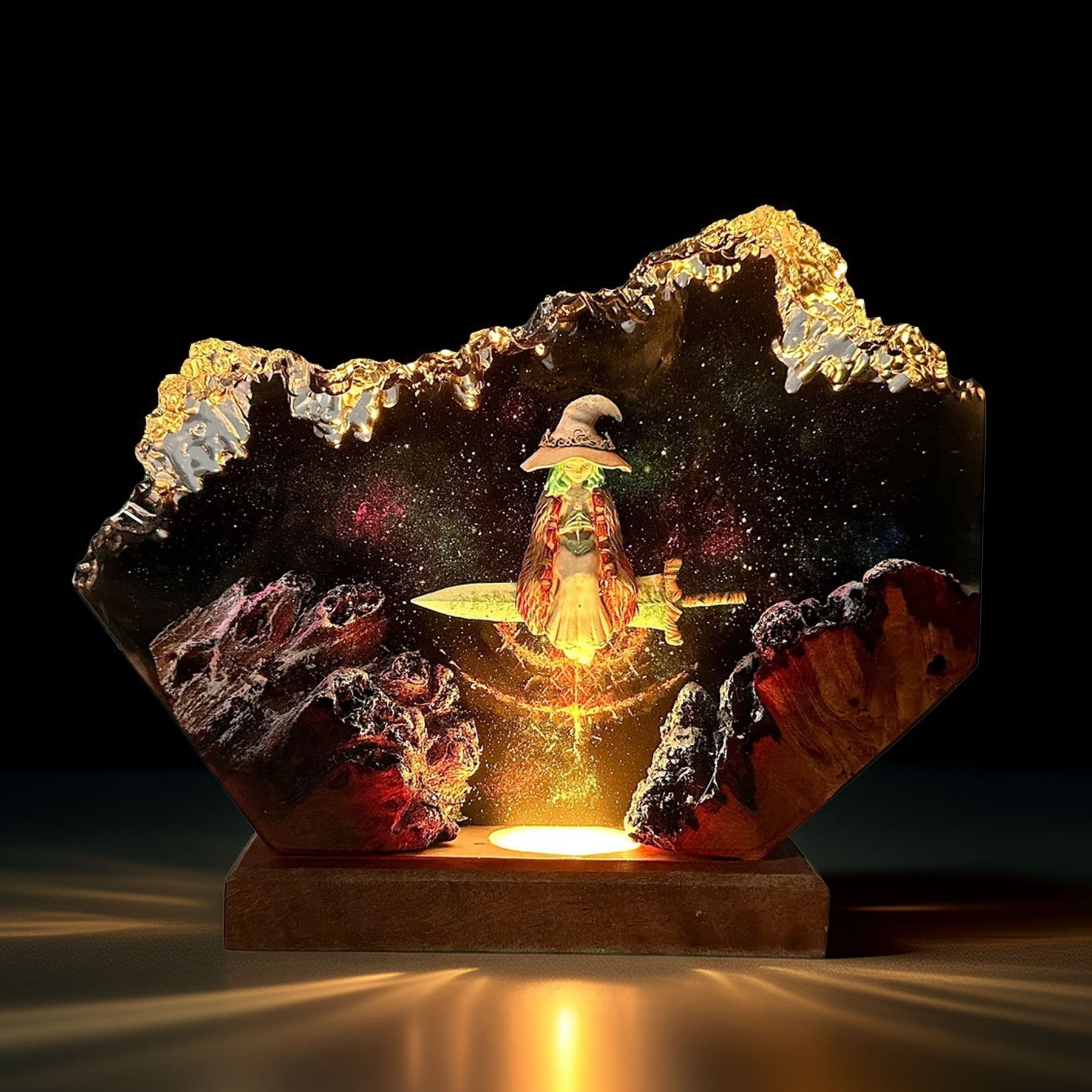 Doll Witch Of The Moon Resin Lamp