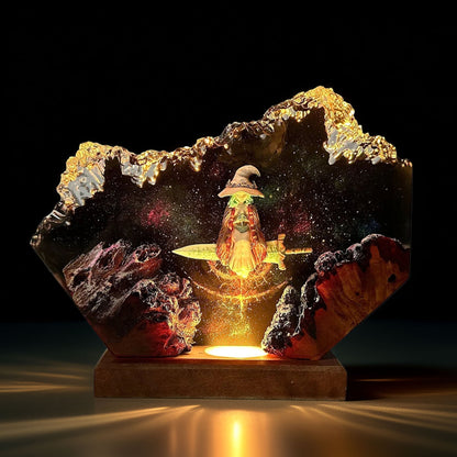 Doll Witch Of The Moon Resin Lamp