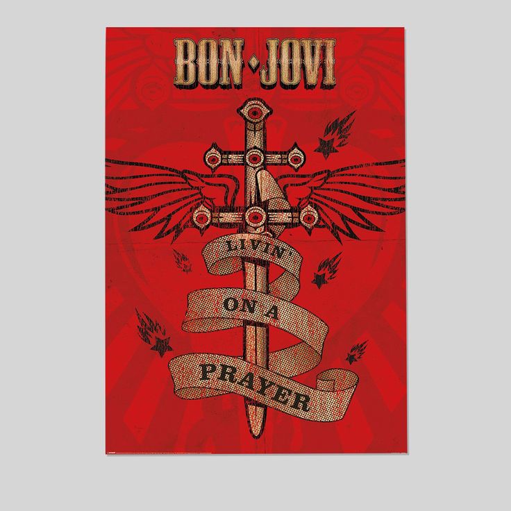 Bon Jovi - Music Poster (Livin' On A Prayer) Poster Size 24''x36''