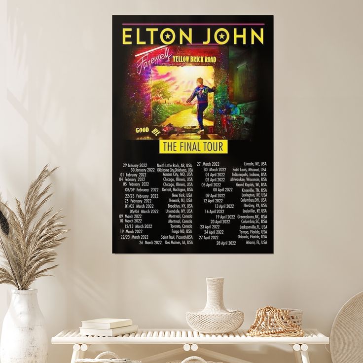 Elton John Farewell Tour 2022 Poster Fan Gift Music Poster Size 24''x36''