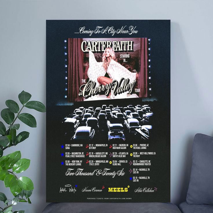 Music Poster CARTER FAITH The Cherry Valley Tour Size 24''x36''