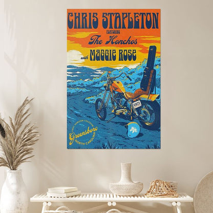 Music Poster Chris Stapleton 2025 Horizon Coliseum 2025 Retro Style - Size 24''x36''