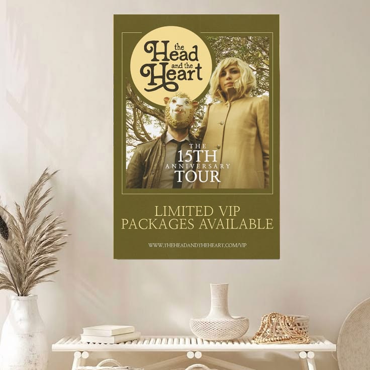The Head and the Heart 15th Anniversary Tour 2026 Concert Poster Size 24''x36''