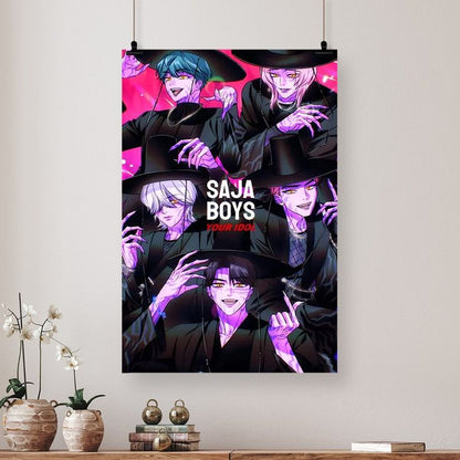 Movie Poster - Saja boys KPop Demon Hunters- Retro Style - Size 24x36