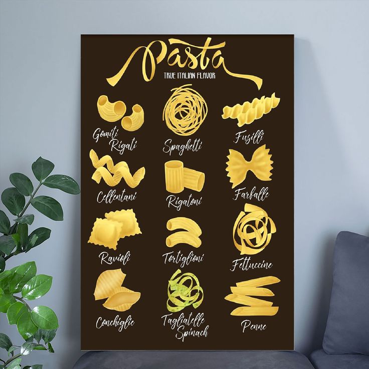 Kitchen Poster- Vintage Pasta Poster Size 24''x36''