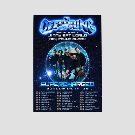 Music Poster THE OFFSPRING Supercharged Worldwide 2025 North America Tour Poster Retro Style - Size 24''x36''