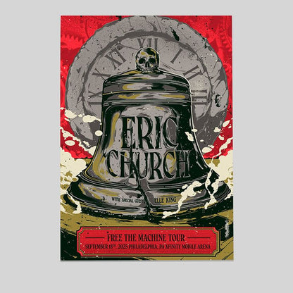 Eric Church Show Poster -  Sep 18, 2025 Philadelphia, PA Size 24''x36''