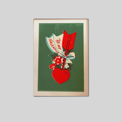 Retro Valentines Day Art Be My Valentine Poster Full Size 24''x36''