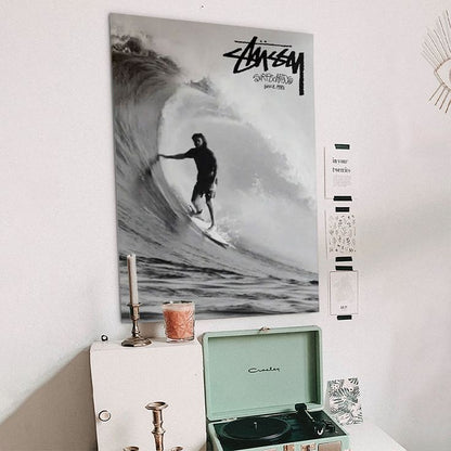 Surfing Poster – Vintage Surf Wall Art Poster Full Size 24''x36''