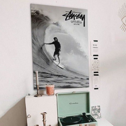 Surfing Poster – Vintage Surf Wall Art Poster Full Size 24''x36''