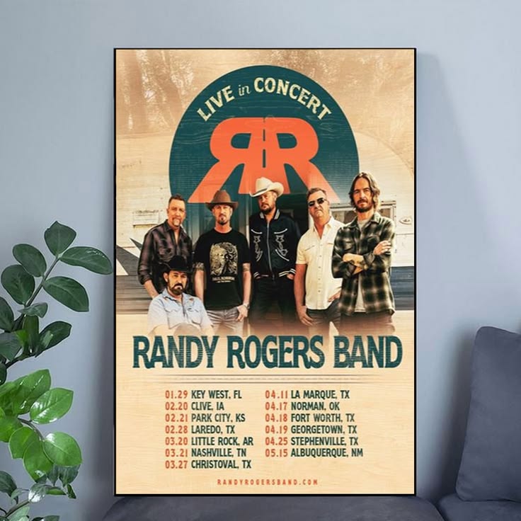 Randy Rogers Band Tour 2026 Poster Size 24''x36''