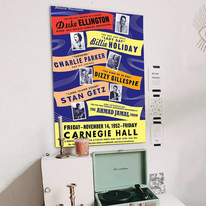 Charlie Parker, Billie Billy Holiday, Dizzy Gillespie, Ahmad Jamal, Stan Getz - African American - Black History Decor Size 24''x36''