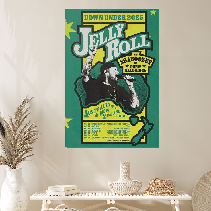 Jelly Roll Australia & New Zealand Tour 2025 Poster Size 24''x36''