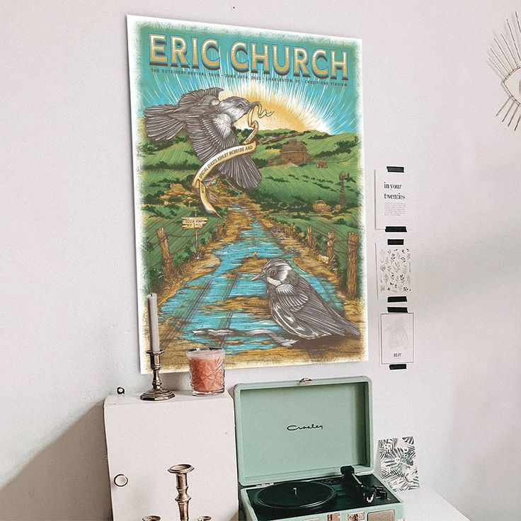 Eric Church Charleston  Screen Print Poster Size 24''x36''