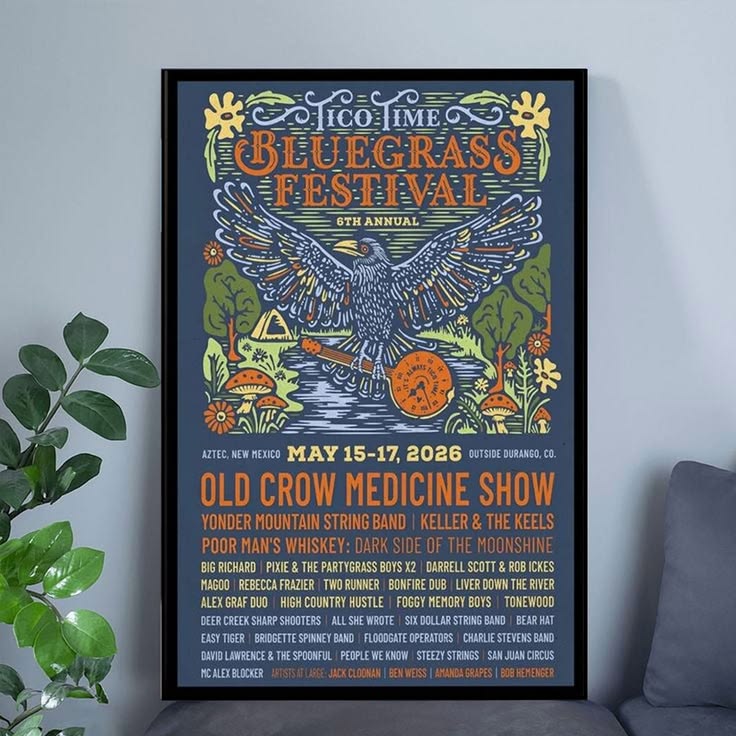 Tico Time Bluegrass Festival 2026 Concert Poster Full Size 24''x36''
