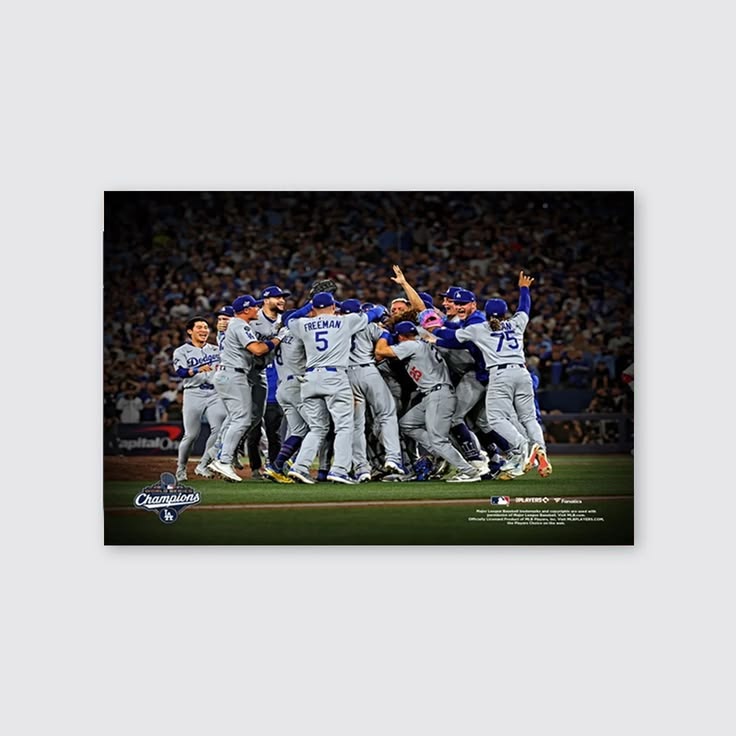Los Angeles Dodgers 2025 World Series Champions Dogpile Celebration Poster Size 24''x36''