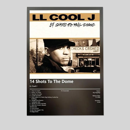 Music Poster - LL Cool J - 14 Shots To The Dome Album Retro Style - Size 24x36