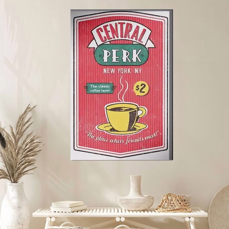 Lucky Shop Friends TV Show Poster, Central Perk Wall Art Poster Full Size 24''x36''