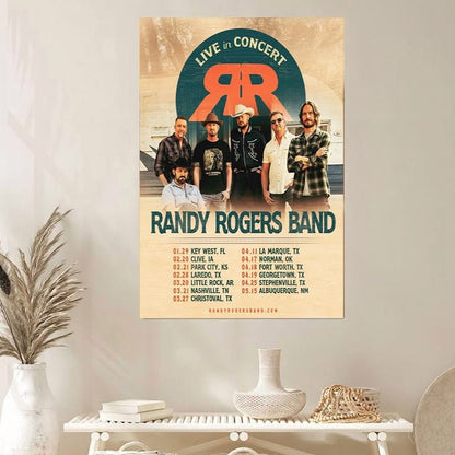 Randy Rogers Band Tour 2026 Poster Size 24''x36''