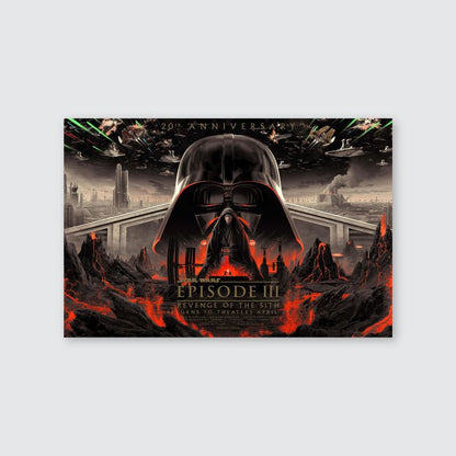 Revenge of The Sith Movie Poster Canvas Wall Art Anakin 20th Anniversary Posters Retro Style - Size 24''x36''
