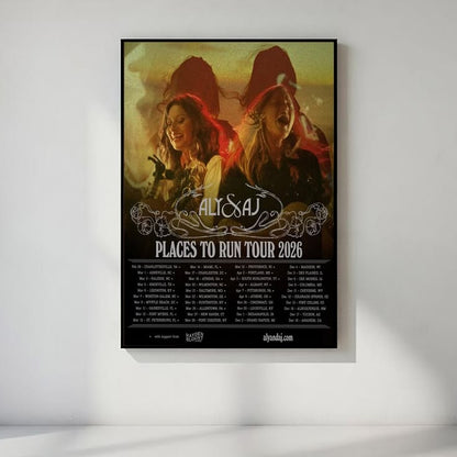 Aly and AJ Tour Poster, Places To Run Tour 2026 Wall Art, Indie Pop Music Print, Concert Poster, Modern Music Room Decor