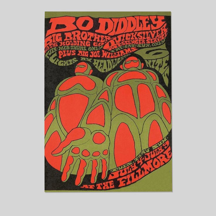 Janis Joplin Bo Diddley 1967 Vintage Concert Poster Size 24''x36''