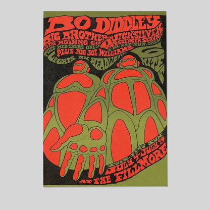 Janis Joplin Bo Diddley 1967 Vintage Concert Poster Size 24''x36''