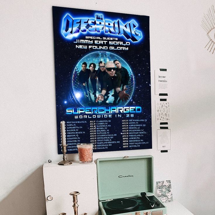 Music Poster THE OFFSPRING Supercharged Worldwide 2025 North America Tour Poster Retro Style - Size 24''x36''