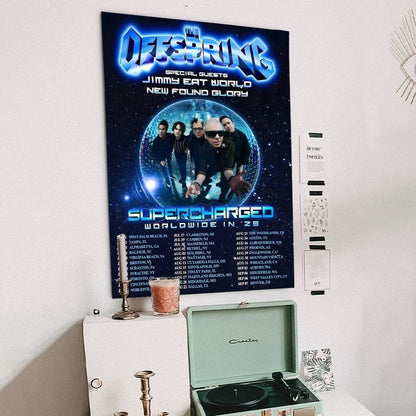 Music Poster THE OFFSPRING Supercharged Worldwide 2025 North America Tour Poster Retro Style - Size 24''x36''