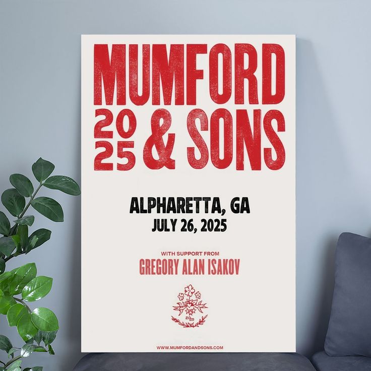 Mumford & Sons 2025 Alpharetta GA July 26 Poster Size 24''x36''