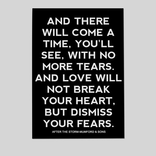 Mumford & Sons - There Will Come a Time - Music Wall Art Décor, This Ready to Frame Song Lyric Poster Print Size 24''x36''
