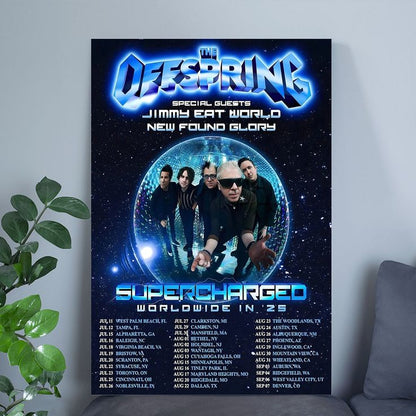 Music Poster THE OFFSPRING Supercharged Worldwide 2025 North America Tour Poster Retro Style - Size 24''x36''