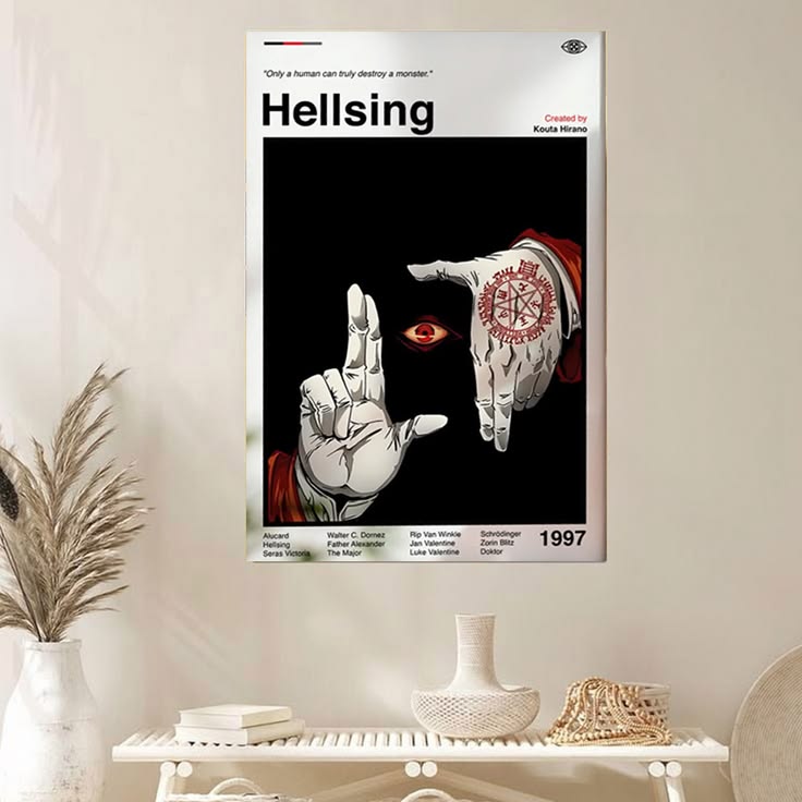 Hellsing Anime Poster: Minimalist Manga Art Print