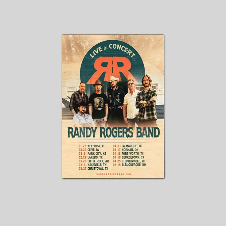 Randy Rogers Band Tour 2026 Poster Size 24''x36''