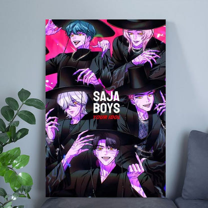 Movie Poster - Saja boys KPop Demon Hunters- Retro Style - Size 24x36