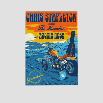 Music Poster Chris Stapleton 2025 Horizon Coliseum 2025 Retro Style - Size 24''x36''
